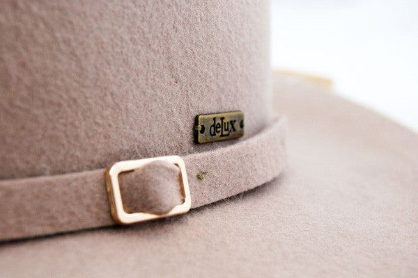 Delux - Windy Wool Felt Fedora Hat Detail