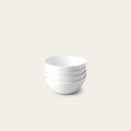 Dessert bowls dinnerware by Fable Home, shown in a speckledwhite finish. – #speckledwhite