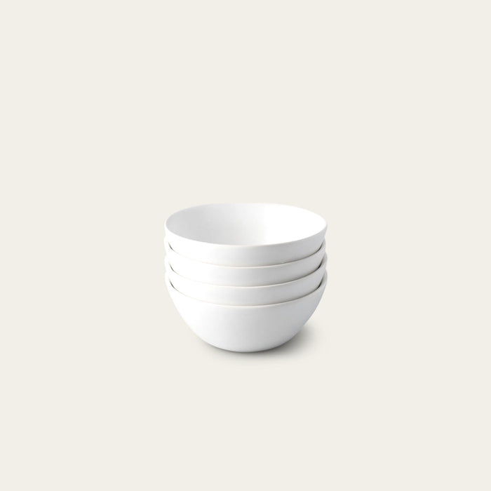 Dessert bowls dinnerware by Fable Home, shown in a cloudwhite finish. – #cloudwhite