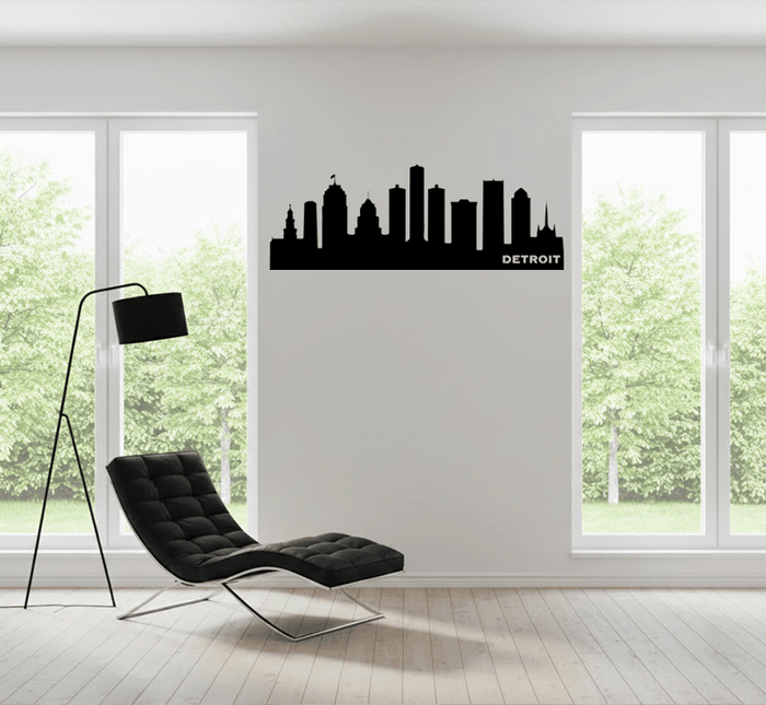 Detroit Skyline Metal Wall Art – Michigan City Urban Home & Office Decor
