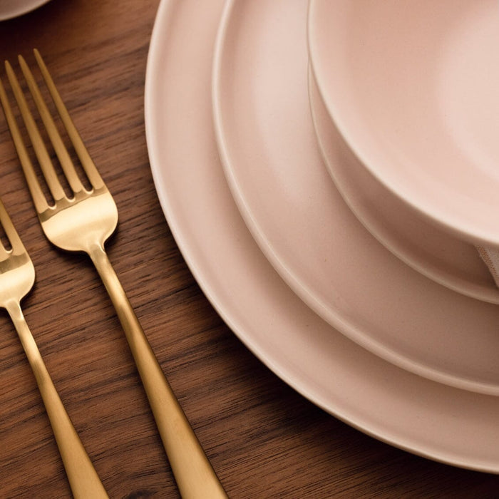 Dinnerware set bundles by Fable Home, shown in a blushpink finish. – #blushpink