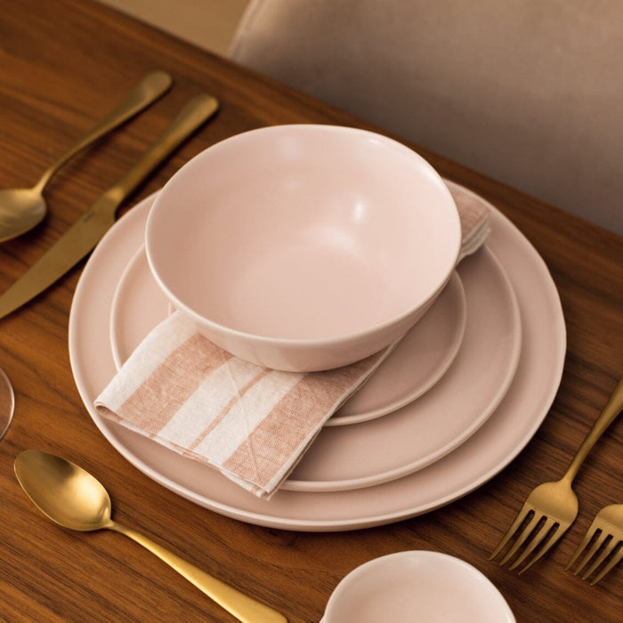 Dinnerware set bundles by Fable Home, shown in a blushpink finish. – #blushpink