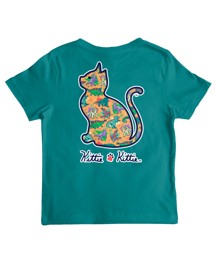 DINOSAUR PATTERN KITTIE, YOUTH SS KITTIE KITTIE