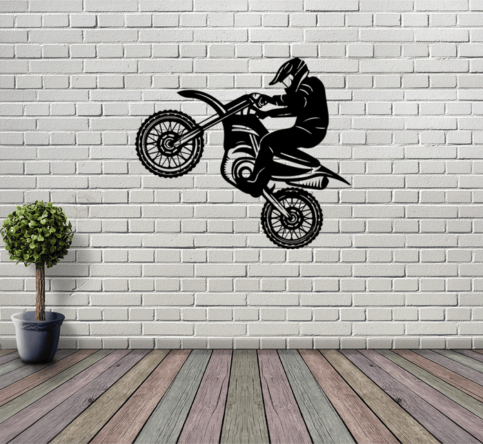 Dirt Biker Metal Wall Art – Motocross Off-Road Garage & Man Cave Decor
