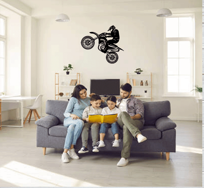 Dirt Biker Metal Wall Art – Motocross Off-Road Garage & Man Cave Decor