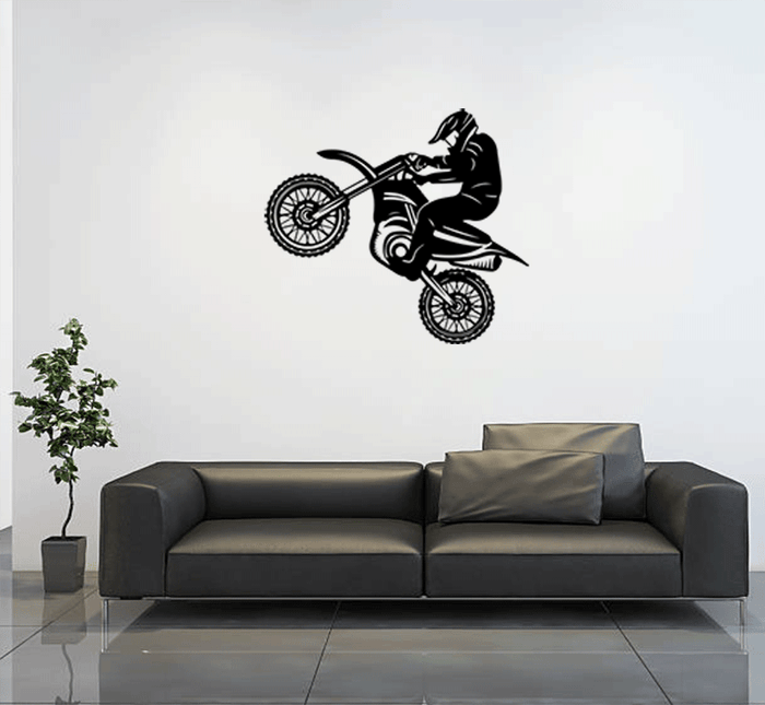 Dirt Biker Metal Wall Art – Motocross Off-Road Garage & Man Cave Decor