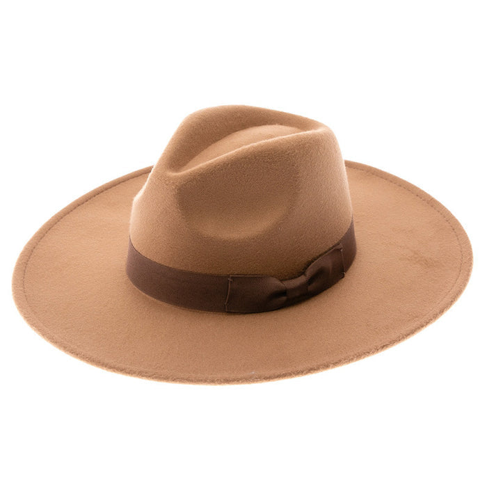 DNMC - Large Brim Vegan Felt Fedora - Dark Taupe