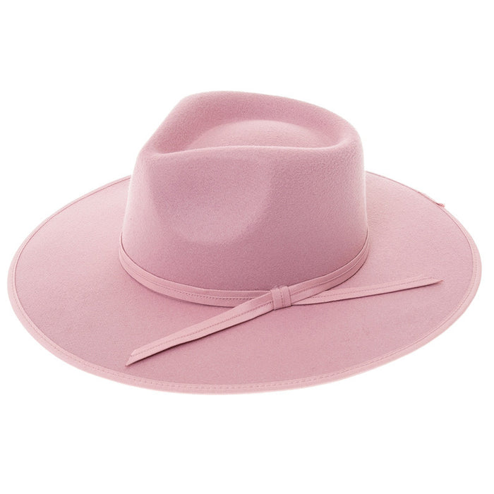 Pink Large Brim Vegan Felt Rancher