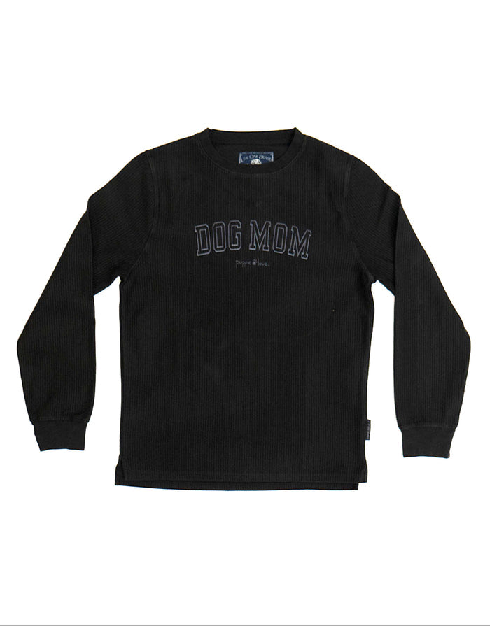 DOG MOM CORDUROY CREWNECK, CHARCOAL SUPER SALE PUPPIE LOVE