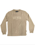 DOG MOM CORDUROY CREWNECK, OATMEAL SUPER SALE PUPPIE LOVE