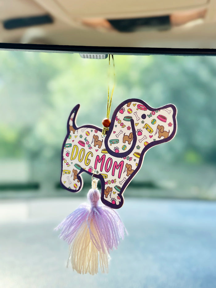 DOG MOM PATTERN PUP AIR FRESHENER (PACK OF 2) PUPPIE LOVE