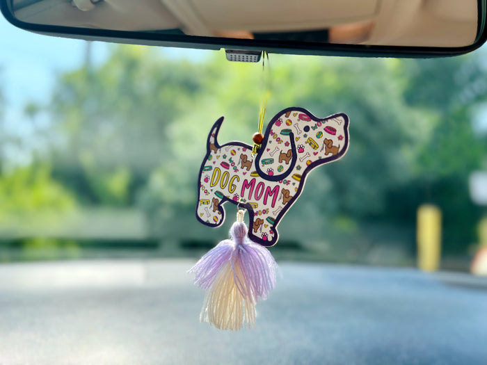 DOG MOM PATTERN PUP AIR FRESHENER (PACK OF 2) PUPPIE LOVE