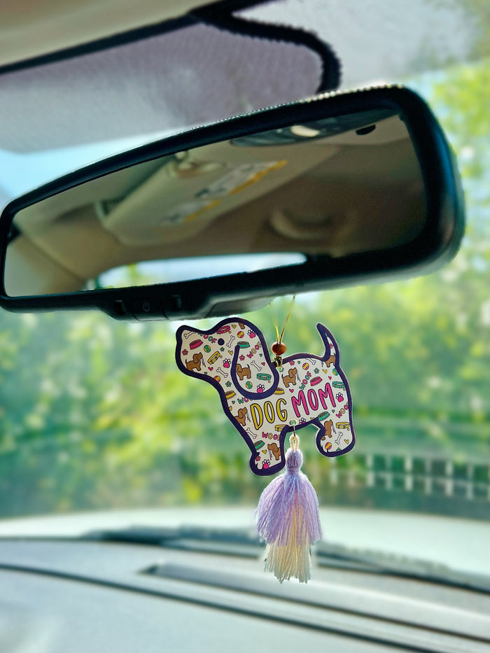 DOG MOM PATTERN PUP AIR FRESHENER (PACK OF 2) PUPPIE LOVE