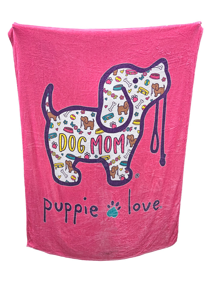 DOG MOM PATTERN PUP BLANKET 2024 PUPPIE LOVE