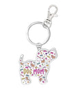DOG MOM PATTERN PUP KEY RING PUPPIE LOVE