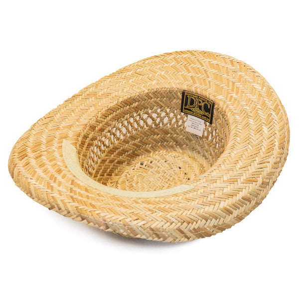 Dorfman Pacific - Murray Rush Gambler Straw Sun Hat - Bottom, Inside, Logo & Wash Tag