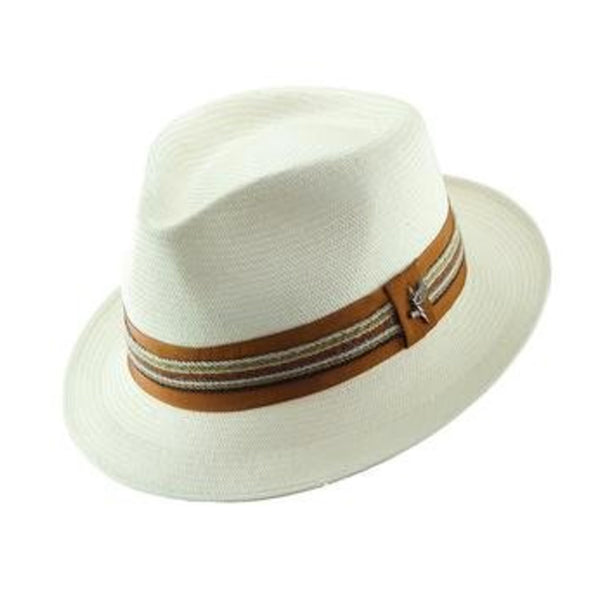 Dorfman Pacific - Santana by Carlos Santana Shantung Straw Fedora Hat