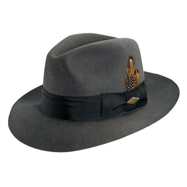 Dorfman Pacific - Stacy Adams Classic Fedora in Gray - Full View