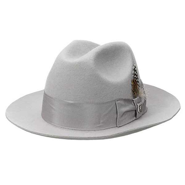 Dorfman Pacific - Stacy Adams Classic Fedora in Light Gray - Full View