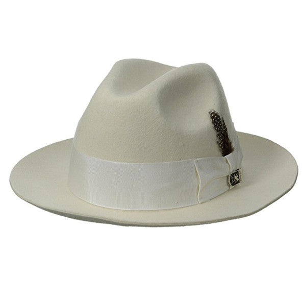 Dorfman Pacific - Stacy Adams Classic Fedora in Ivory - Full View