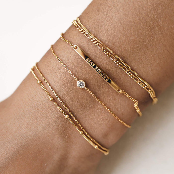 Bracelet stack in gold vermeil