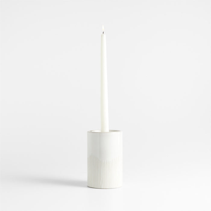 Dover White Ceramic Taper Candle Holder 5.5"