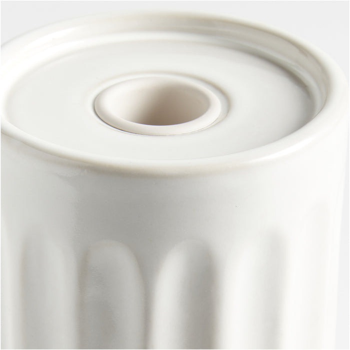 Dover White Ceramic Taper Candle Holder 7"
