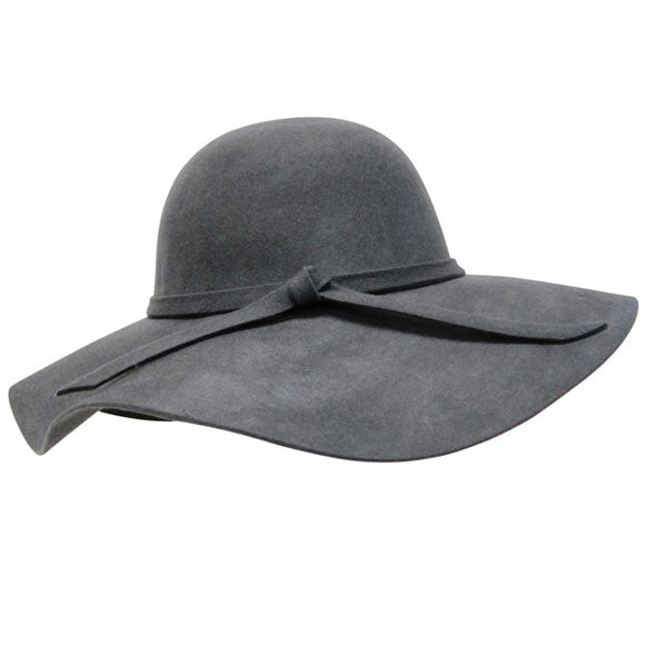 Downtown Style - Wool Felt Floppy Hat Grey