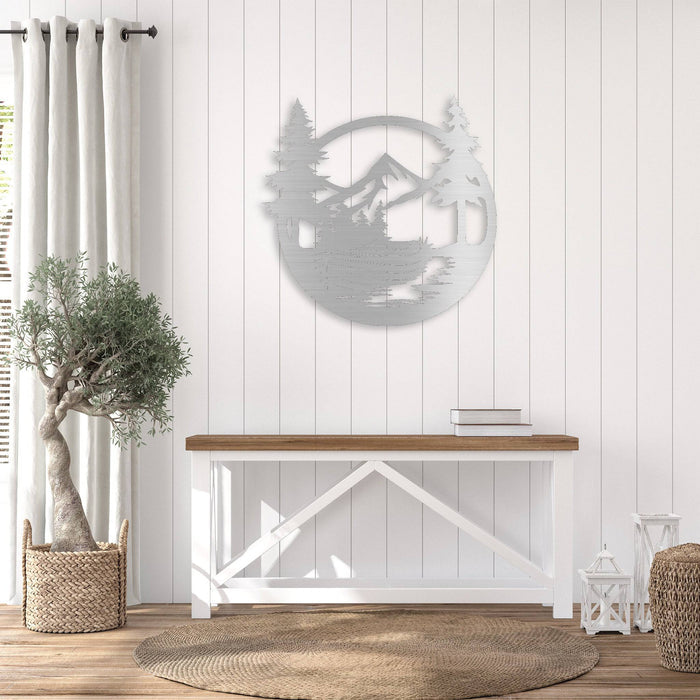 Drift Boat Mountain - Metal Wall Art - MetalPlex