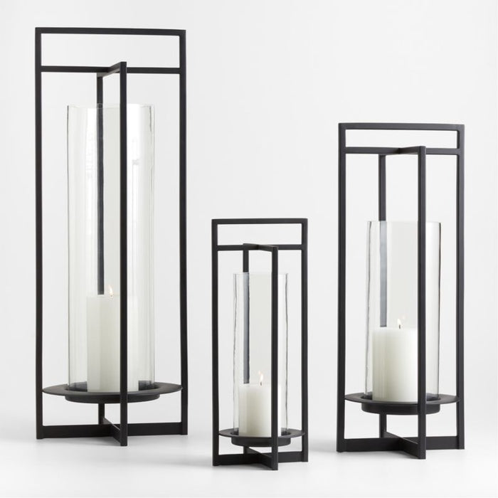 Dune Large Black Metal Outdoor Lantern 32"