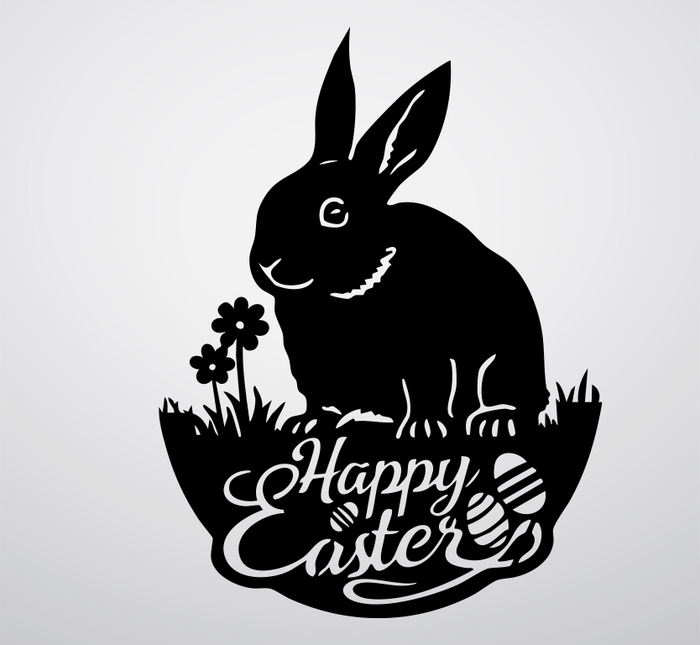 Easter Garden Bunny Metal Wall Art