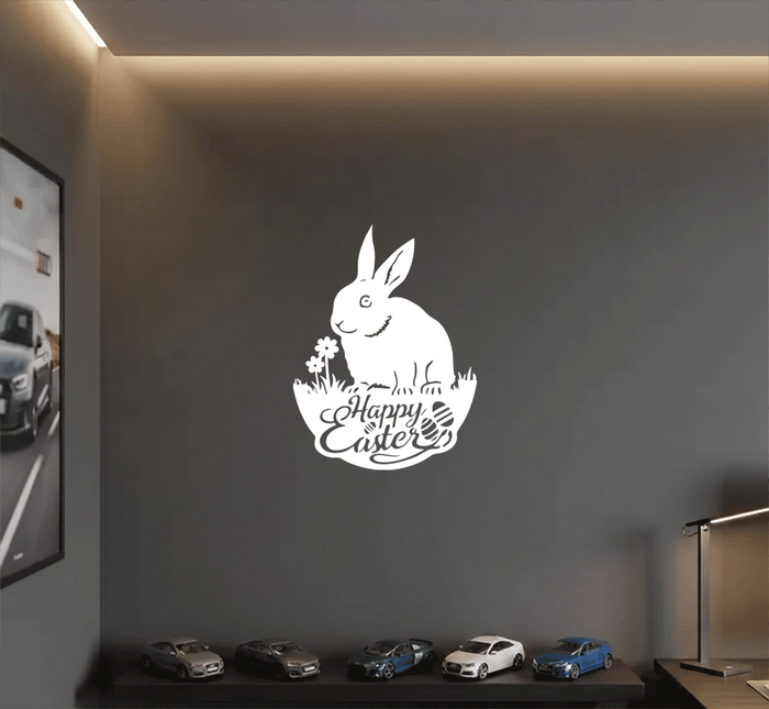Easter Garden Bunny Metal Wall Art