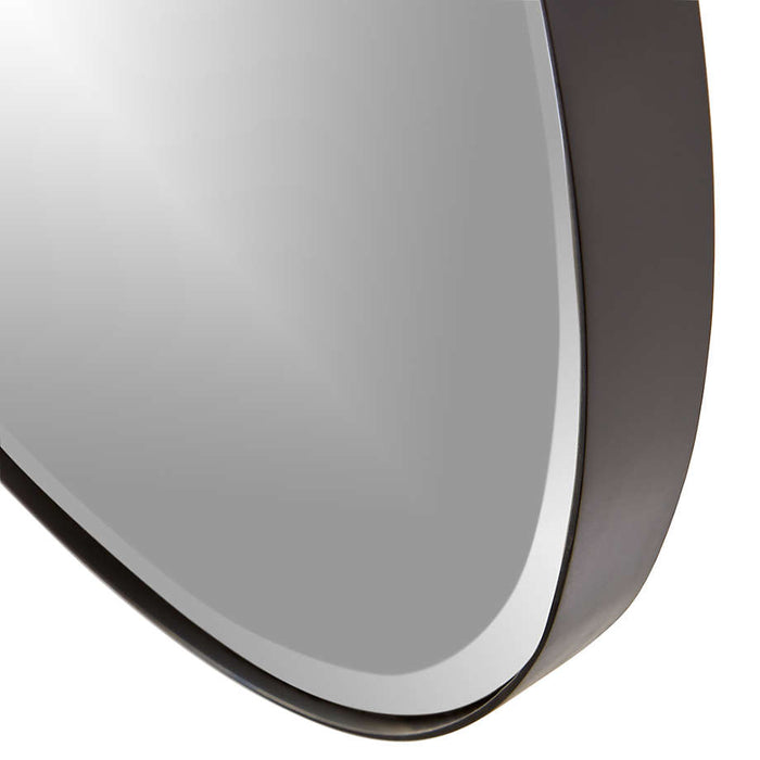 Edge Black Round 30" Wall Mirror