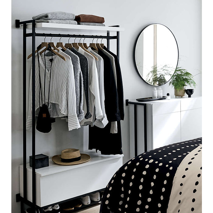 Edge Black Round 30" Wall Mirror