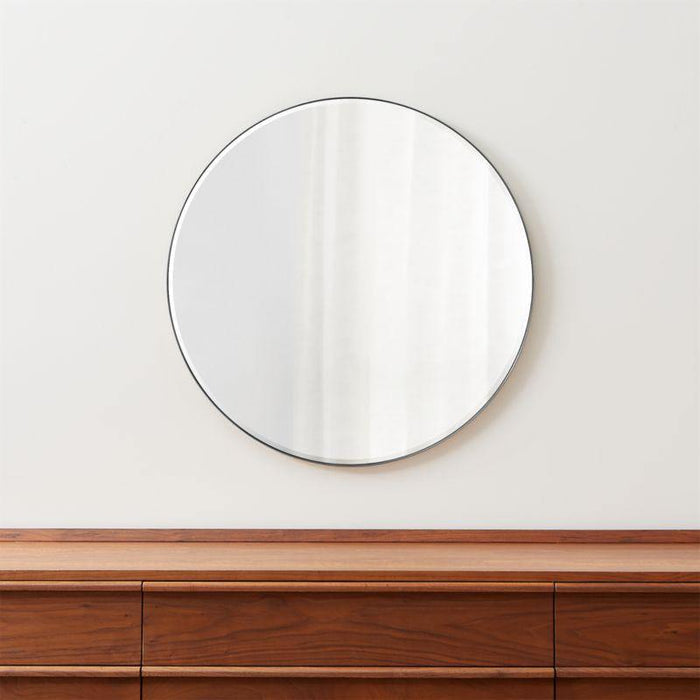 Edge Silver Round 30" Wall Mirror - Crate and Barrel Philippines