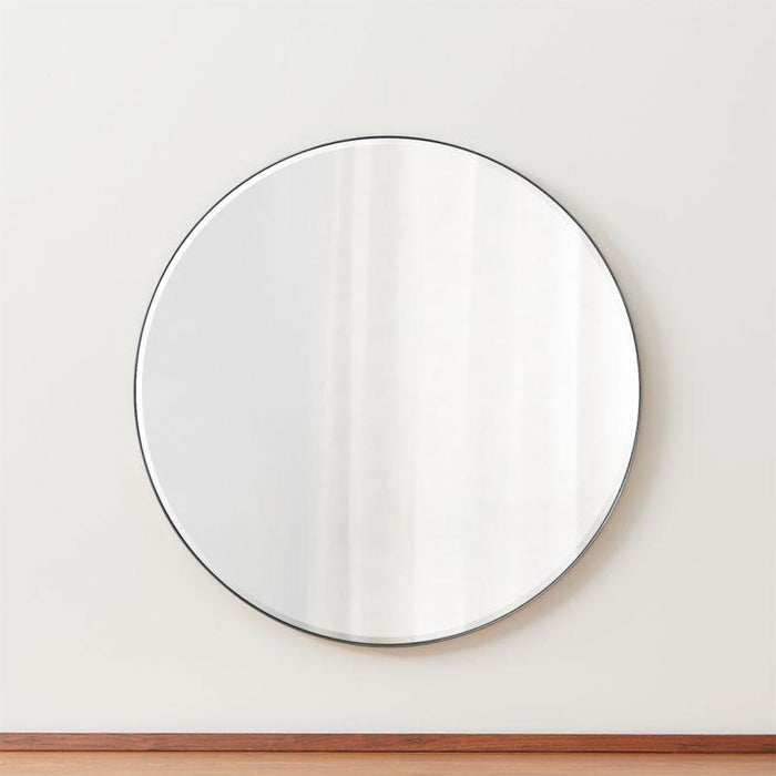 Edge Silver Round 30" Wall Mirror - Crate and Barrel Philippines