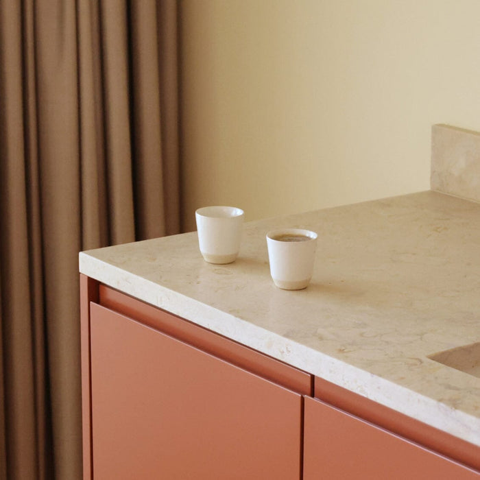 Espresso cups drinkware by Fable Home, shown in a speckledwhite finish. – #speckledwhite