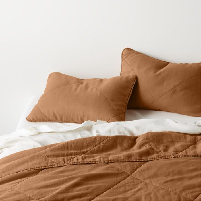 European Flax ®-Certified Linen Brulee Brown Full/Queen Quilt