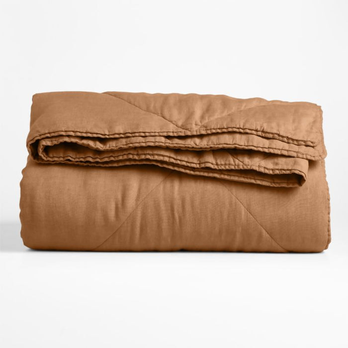 European Flax ®-Certified Linen Brulee Brown Full/Queen Quilt
