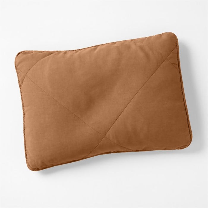European Flax ®-Certified Linen Brulee Brown Standard Quilted Pillow Sham