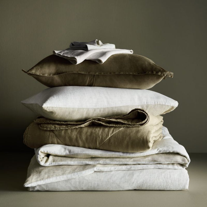 European Flax ®-Certified Linen Burnt Green King-Size Duvet Cover