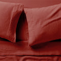 EUROPEAN FLAX -Certified Linen Castilian Red Queen Bed Sheet Set
