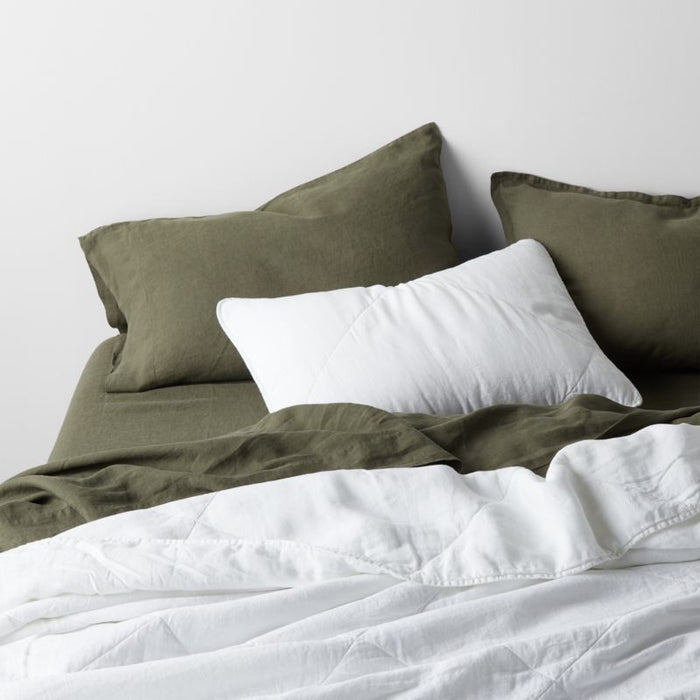 European Flax ®-Certified Linen Crisp White Full/Queen Quilt