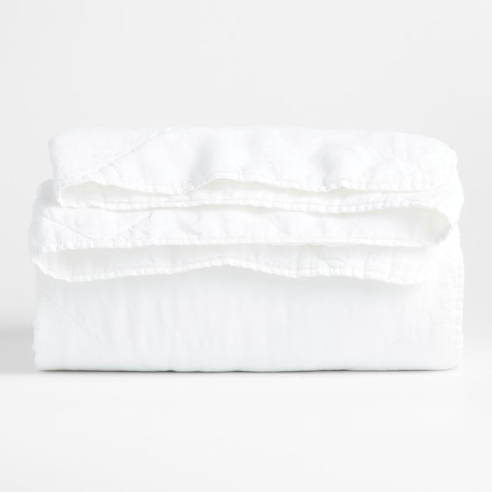 European Flax ®-Certified Linen Crisp White Full/Queen Quilt