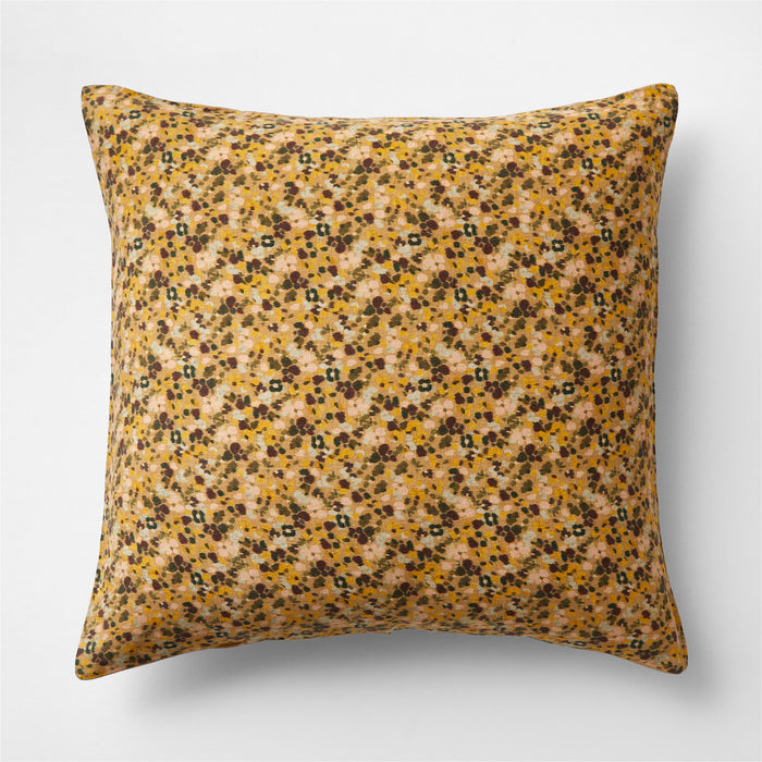 EUROPEAN FLAX -Certified Linen Ditsy Floral Yellow Euro Pillow Sham Cover