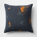 EUROPEAN FLAX -Certified Linen Impressionist Floral Midnight Navy Blue Euro Pillow Sham Cover