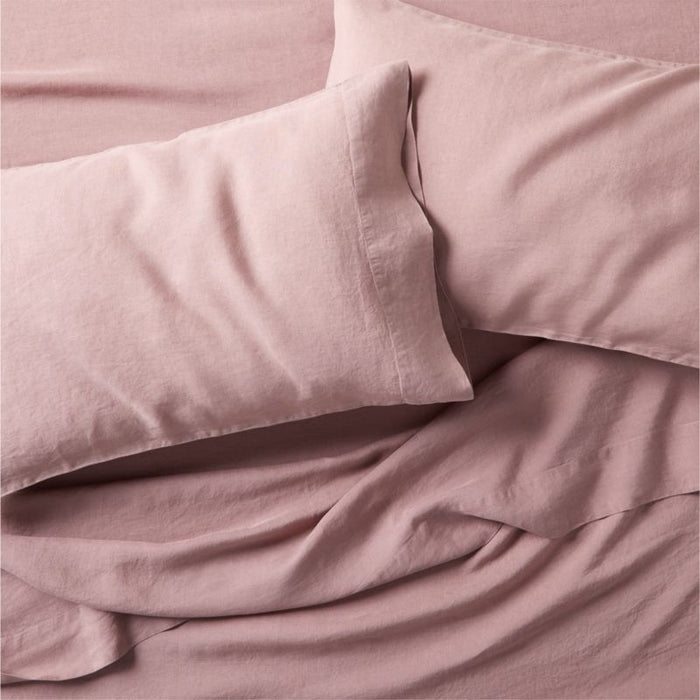 European Flax ®-Certified Linen Moody Mauve King Bed Sheet Set
