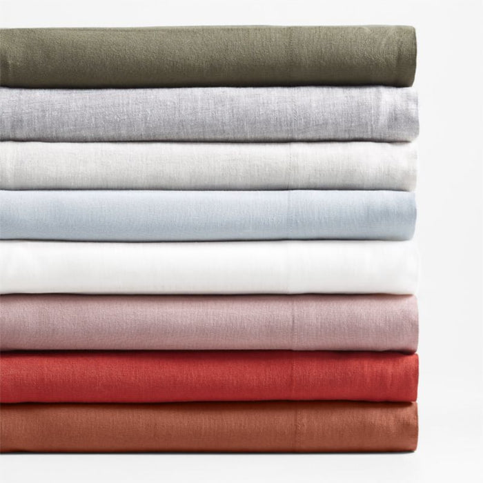 European Flax ®-Certified Linen Moody Mauve King Bed Sheet Set