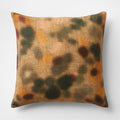EUROPEAN FLAX Ñ¢-Certified Linen Oversized Floral Ocher Tan and Green Euro Pillow Sham Cover