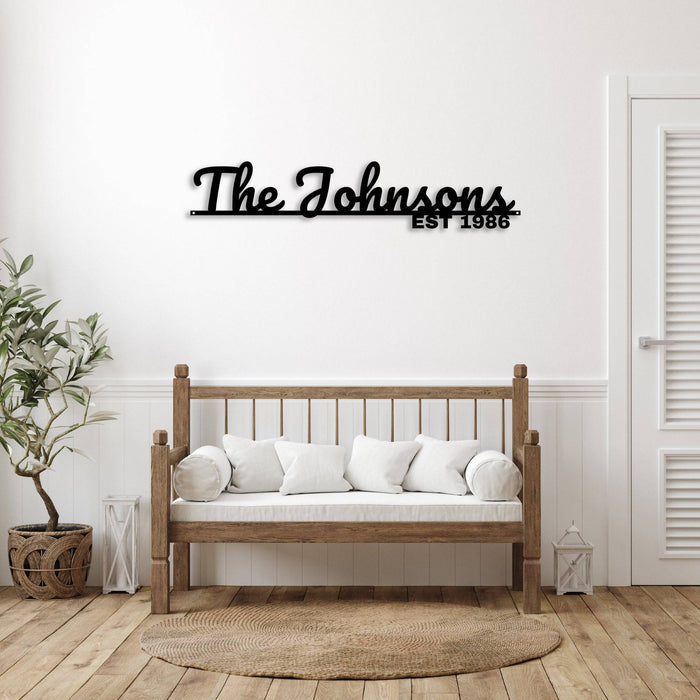 Family Name Sign - Metal Wall Art - MetalPlex